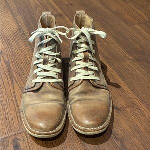 John Varvatos Tan Leather High-Top Boots